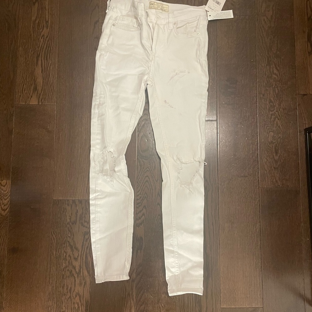 Free people destroyed white jeans